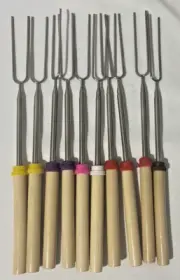 Marshmallow Roasting Sticks 10 Pcs Extendable 32inch Long Metal Barbecue Skewers