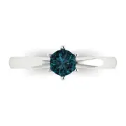 0.5Ct Round Cut - Topaz Gemstone Solitaire Ring White Gold, Anniversary Gift