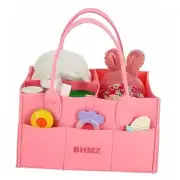 Baby Diaper Caddy Organizer - Lightweight & Portable Nursery Storage Bin | Pink