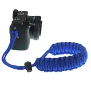 Braided 550 Paracord Adjustable Camera Wrist Strap Bracelet f Nikon Canon (Blue)