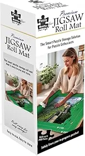 Puzzle Master Jigsaw Roll Puzzle Mat - Large Jigsaw Puzzle Mat Suitable for Puzzles up to 2000 Pieces - Smart Puzzle Storage Solution - Puzzle Roll Mat Board Felt Mat 107 x 75 cm - Green