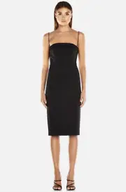 BNWT MISHA COLLECTION BLACK SOPHIE MIDI DRESS - SIZE 4 AU/0 US (RRP $290)