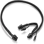 RGEEK Braided ATX PSU 8 Pin Male to Dual 8 Pin 6+2 Pin PCIe Male GPU Power Supply Splitter Adapter Cable for Corsair Modular Power Supply 23.6in + 5.9in Tinned Copper Wire 18AWG