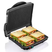 Panini Press Grill, Gourmet Sandwich Maker Non-Stick Coated Plates 11" x 9.8", O