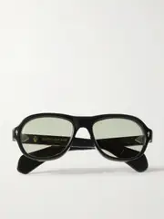 [Jacques Marie Mage] Jacques Marie Mage - Richard Aviator-style Acetate Sunglasses - Black - One size One size Black