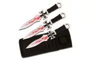 Perfect Point Cross Flame Throwing Knives w/ Sheath 178mm (K-PP-020-3)