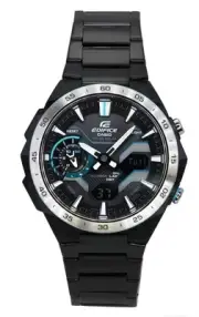 Casio Edifice Black Dial Solar Sports 100M Men's Watch ECB-2200DD-1A