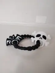 Halloween Skull & Bat Silicone Baby Teething Ring Toys Teethers for Toddlers