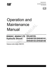 Caterpillar Cat DHJ DHX-6040 AC Shovel OPERATORS MAINTENANCE MANUAL
