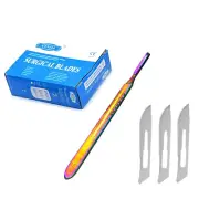 100 Sterile Surgical Blades #21 with Scalpel Handle #4 Multi Medical ENT Dental