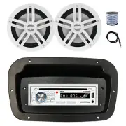 Pyle Marine CD Radio, Adapter,Spa Bezel,Antenna,Wire, 2x 6.5" 180W White Speaker