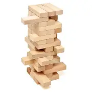 Timber Tower Wood Block Stacking Game, 48 Piece Classic Wooden Blocks for