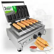 Hot Dog Waffle Maker Commercial | 6 Crispy French Corn Dogs | Non-stick