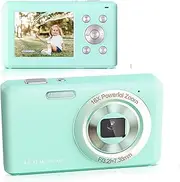 Digital Camera, Compact Camera FHD 1080P with 32GB Card, 48MP Camera with 2.4" Display and 16X Digital Zoom for Beginners, Teenagers (Green)