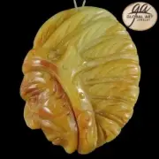 BI01917# Hand Carved Unique American Indian Amazonite Pendant Bead Gemstone