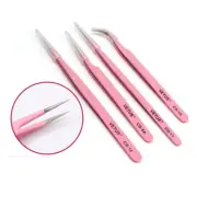 VETUS Precise Tweezers Stainless Steel For Eyelash Extension Pink CS-11 CS-12...