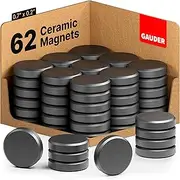 GAUDER Black Magnets for Crafts | Ceramic Industrial Magnets Strong | Ferrite Magnets for Fridges, Whiteboards and Notice Boards (54 pcs)