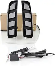 July King LED Daytime Drive Lamp Compatible for Honda Civic Type R 2016-2020, 6000K White Front Bumper Daytime Running Light + Yellow Turning Signal Light