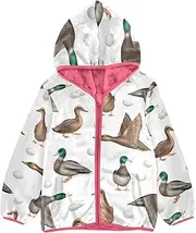[Caihoyu] Girls Sherpa Jacket With Hood Girls Fleece Zip Up Jacket Toddler Girl Winter Coat