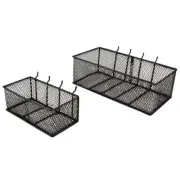 Steel Mesh Pegboard Basket in Black 2-Pack Quality Steel Rustproof Made of Steel
