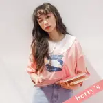 BETTY’S貝蒂思(31)貝蕾帽印花七分袖T-SHIRT(粉紅色)