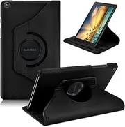 [MOBISTAR] 360° Rotating Case for Samsung Galaxy Tab A 8 inch SM-T290/SM-T295/SM-T297 Flip Case Leather Book Cover Protective Case Black