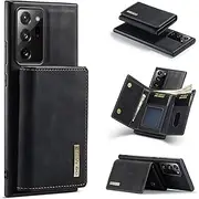 2 in 1 Magnetic Detachable Wallet Case for Samsung Galaxy Note 20 Ultra, DG.MING Retro Leather Slim Protective Phone Case Clutch with Removable Trifold Wallet Credit Card Cash Holder (Black)