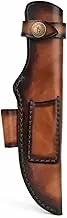 Tourbon Leather Fixed Blade Knife Sheath with Fire Starter Slot for Outdoor Hunting Bushcraft Camping