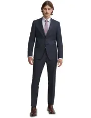 [Oxford] Auden Checked Wool Suit Jacket in Gunmetal Check