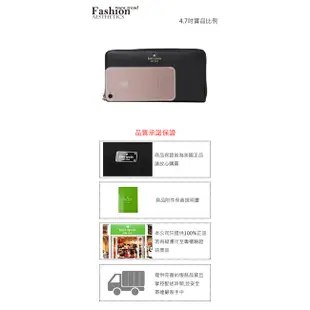 KATE SPADE 專櫃款 桃心LOGO荔枝紋拉鍊長夾-黑色【美國正品 現貨】