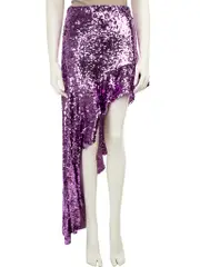 Purple Asymmetric Sequin Skirt