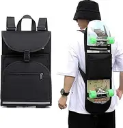 Elolicu Skateboard Backpack Bag, Foldable Carrier Travel Skateboard Bag Regular Skateboard Longboard Bag Adjustable Shoulder Straps for Electric Skateboard Universal Street Trend Girls and Boys