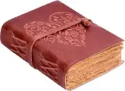 Vintage Handmade Pink Heart Travel Leather Journal Diary Notebook Writing book