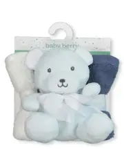 Baby 4 Pack Face Washers With Toy