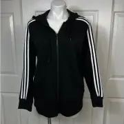 Adidas Women's EssentialsJacket 3-Stripes Full Zip Hoodie XL Black NEW