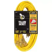 50 ft. Outdoor Extension Cord Heavy Duty Water Resistant 3-Outlet Lighted Ends