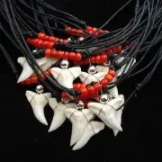 80 blue brown red black shark tooth necklaces shop sale market boating 4wd expo