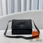 正品 PRADA 普拉達 FW 21 CINI 黑色尼龍 男士 中號 郵差包 單肩包 斜背包 腋下包1BD255