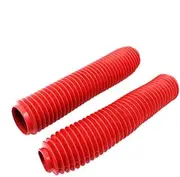 Motorcycle Front Shock Covers Universal Motorcycle Fork Cover Gaiters Gators Boots Shock Fit for Honda Fit for Suzuki Fit for Kawasaki Fork Guards(Red)