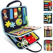 JAGSYJOY Montessori Busy Board Toys for Toddlers Ages 123456 Year Old Girls and Boys - Child Educational Preschool Sensory Book for Airplane and Car Travel