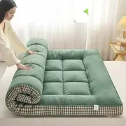 Futon Mattress Futons Sofa Couch Bed Roll Up Mattress Bed Topper Mat Floor Mattress for Adults(Green,Twin)