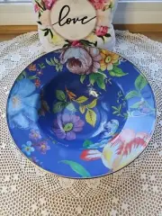 Mackenzie Childs Blue Lapis Flower Market Large Serving Bowl Enamel (No Box)
