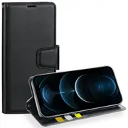 For Apple iPhone 12 Pro Max Case, Hanman Wallet Leather Flip Magnetic Stand Case Cover (Black)