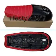 Royal Enfield "D16 Leather Dual Seat Red With Black Cowl" GT & Interceptor 650