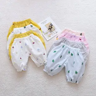夏季0-1-2-3-4歲男女兒童寶寶泡泡棉綢短褲可開檔燈籠褲大PP褲子
