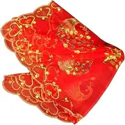 [VALICLUD] Red Hijab Bridal Veil Veil Communion Elegant Mother Veil Costume Headband Luxury Headband Brides Single Head Tombstone Socket Shawls Cashmere Veil Headpiece Sequins