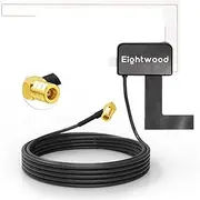 Eightwood Active DAB+ Car Radio Antenna with SMB Adapter and Glass Holder - 3m Extension Cable Compatible for Pioneer, Clarion, Kenwood, Alpine Multi-Way
