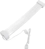 ARGB Lighting Strip, 8 Pin to 2x8Pin Cable Motherboard Extension Kit, 260mm 5V ARGB Lighting Sync Cable Extensions with Wire Combs, for Motherboard Graphics Card (White Head)