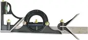 KATSU Combination Square Set 12 Inch 300mm Right Angle Multi Angle Purpose Aluminum Alloy Adjustable Protractor Ruler Spirit Level Angle Finder Measuring Tool, Inch/Metric 311590