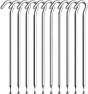 10PCS Aluminum Tent Stakes Pegs with Hooks, Camping Tent Stakes for Out